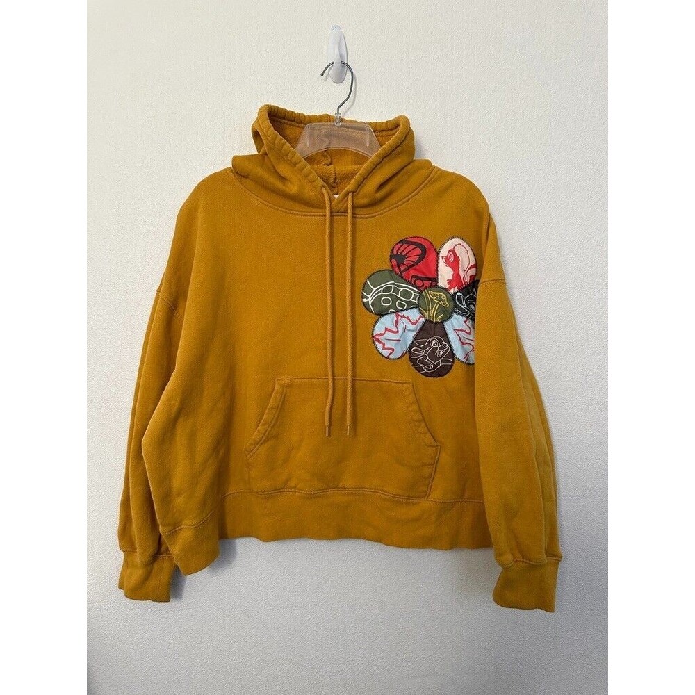 Disney Bambi Pullover Hoodie Patchwork Flower Yel… - image 1